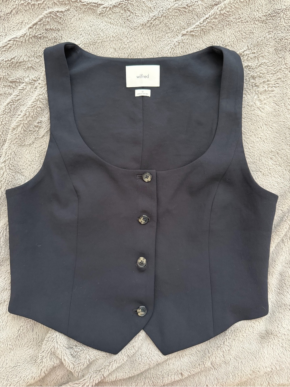 Wilfred Black Button-Front Vest
